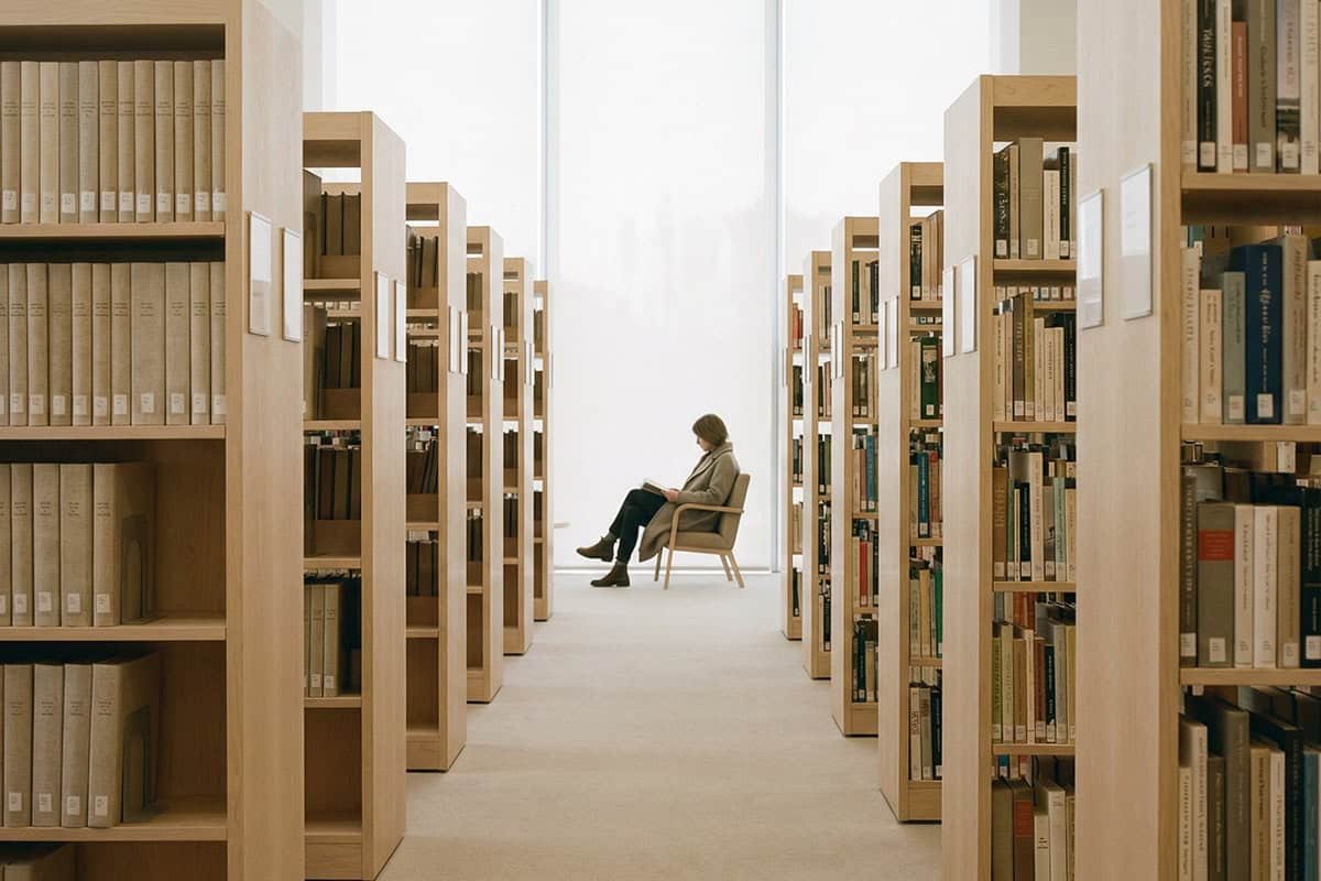personal websites concept showing a quiet library representing independent publishing