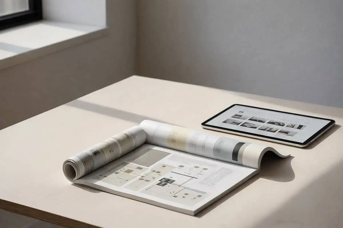website engagement concept represented by a focused reading environment with an open magazine