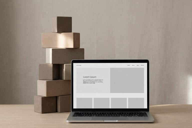 websites fail to build authority concept shown by highlighted block and fully visible realistic laptop displaying a website, representing credibility and trust in digital publishing