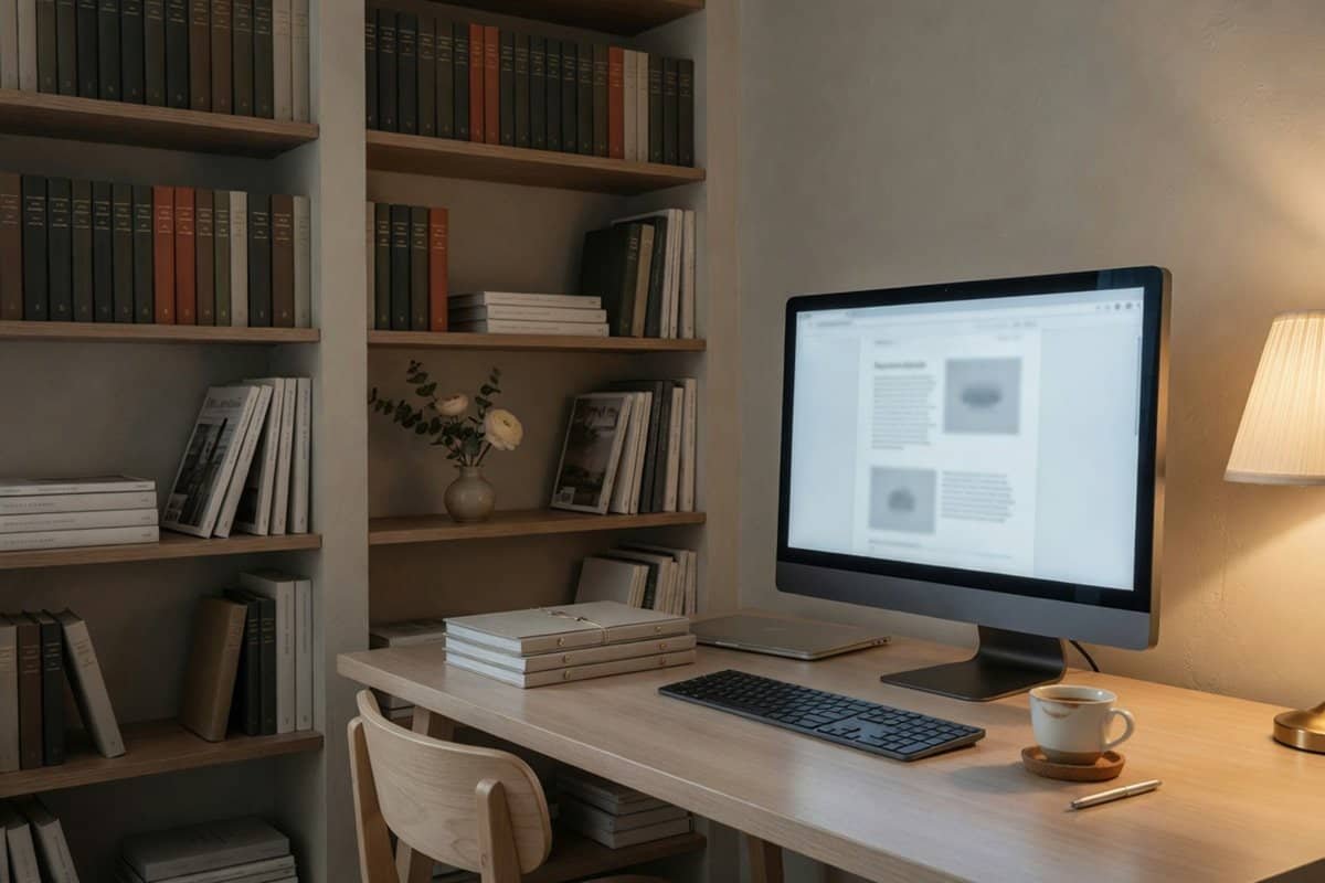 Website consistency concept represented by a calm digital workspace with a reliable and organised environment